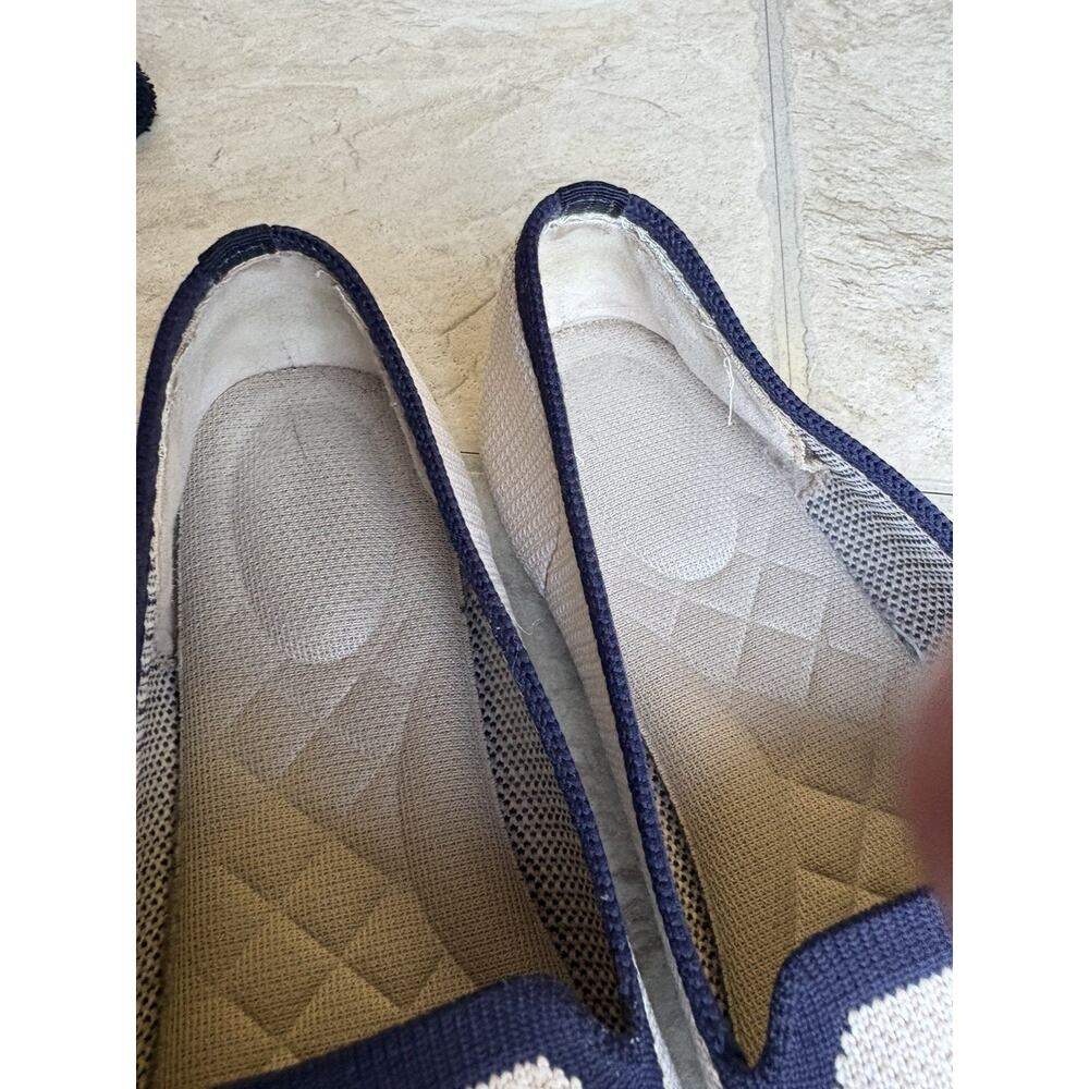 Birdies Blackbird Eggshell & Navy Knit Woven Loafers Balllet flat Slipons SZ 6.5 - Picture 6 of 8